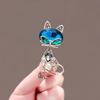 Broche de Gato Zafiro Retro Europeo y Americano Moda Lindo Pin de Animal Aleación Diamante Corsage Accesorios de Traje