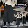 Calças Largas com Forro de Fleece para Meninas, Calças Boot Estilosas Infantis, Calças Espessas para Outono e Inverno, Calças Tendência Oito Pontos de Celebridade da Internet para Meninas