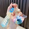 Llavero colgante de ballena Sugar Bean botella de arena movediza líquida llave de coche corazón de niña color aceite adornos para bolso
