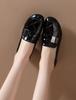 Sapatos Femininos de Salto Bloco Estilo Novo 2025, Super Macios, Modernos, Versáteis, Padrão de Pedra, Salto Alto Casual de Solado Macio para Trabalho e Uso Diário