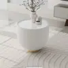 Sala de Estar Moderna Apartamento Pequeño Lujo Ligero Mesa de Café de Pizarra Estilo Crema con Mesas Auxiliares Redondas Creativas para Uso en Casa