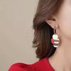 Nuevos pendientes rojos de Ankara estilo retro francés con diseño de gota de esmalte, elegantes, ligeros y combinables.