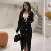 Invierno con abrigo vestido de punto estilo Chanel socialité vestido suéter largo de fondo para mujer otoño e invierno 2023 Nuevo