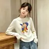 Camiseta térmica de manga larga cepillada de doble cara para niña, para Otoño/Invierno, cuello redondo, cálida, moderna