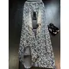 Calça Jeans Masculina de Verão Rasgada com Estampa de Estrela, Corte Reto Solto, Estilo Americano High Street, Design Moderno, Calça Longa Levemente Flare