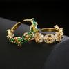 Aogu Lujo Accesible y Joyería de Mano de Gama Alta Anillo Abierto Geométrico Chapado en Cobre Oro de 18 Quilates Microincrustado con Circonita para Mujer Suministro Transfronterizo