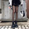 Amo Medias de Seda para Mujer Primavera y Verano Delgadas Dulce Lazo Blanco Leche Medias Lolita Lunares de Onda Redonda JK Seda Negra