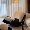 Sillón Mecedora de Madera Maciza, Reclinable Ajustable, Silla Retro de Ocio para Balcón en Casa, Adecuado para Dormir y Recostarse, Sillón Sofá para Sala de Estar