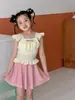 Traje de baño para niñas, Nuevo estilo de verano, Falda de dos piezas, Lindo traje de baño con protección solar para niñas y niños mayores