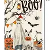 Bandera de Jardín de Lino de Celebración Festiva con Nuevo Tema de Halloween Transfronteriza, Decoración de Estampado Divertido de Fantasma y Calabaza, Doble Cara