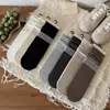 Favorito personal, calcetines holgados suaves y acogedores sin costuras con borde enrollado para mujer, color liso básico, calcetines de algodón ultra resistentes hasta la mitad de la pantorrilla, simples y versátiles para otoño e invierno