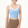 Esportes Underwear Mulheres à prova de choque integrado Copa fixa Yoga Vest bonito Back Running Ginásio de alta força Bra