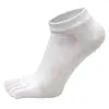 Meias de cinco dedos masculinas de cano curto em malha para o verão, absorventes de suor, meias finas, meias de dedo, fio de algodão, cor sólida 100, meias invisíveis de cano baixo