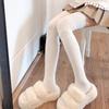 Meias de Inverno, Meias Longas Antiderrapantes, Meias Altas de Malha Felpuda, Meias Espessadas Acima do Joelho para Mulheres, Aquecedores de Pernas de Cor Sólida Quentes de Alta Elasticidade Acima do Joelho