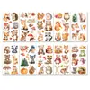 Uu043 Adesivos de Tatuagem de Animais da Floresta de Outono Decorações Descartáveis para Festa de Festival Adesivos de Tatuagem de Raposa Coelho