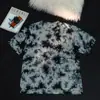 Camiseta de Manga Corta Suelta con Hombros Caídos de Algodón Puro Lavado Pesado Estilo Vintage Europeo y Americano Camiseta sin Mangas Oversize Transfronteriza