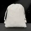 Bolsa de algodão e linho com cordão para atacado de fábrica bolsa de algodão respirável bolsa de linho para armazenamento de arroz e chá em estoque pequena bolsa de pano