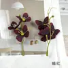 Flor Artificial de 3 Ramas Orquídea Phalaenopsis de Colores Cadena Material para Accesorios de Cabello DIY Flor Falsa Guirnalda para el Hogar Decoración de Fotografía