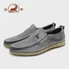 Zapatos de Hombre Gongyang Nuevos de Verano Huecos Transpirables de Malla Casuales Ligeros Suela Suave Piel Genuina sin Cordones Zapatos de Cuero para Hombre