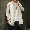 Verano talla grande estilo chino Hebilla Camisa de manga corta para hombre Manga media Traje Tang Abrigo antiguo Algodón y lino Hanfu Vintage Chino Traje Zhongshan