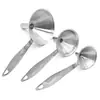 Funil Pequeno de Aço Inoxidável Conjunto de Três Peças com Alça Cônico Americano Casa Cozinha Mini Conjunto de Funis de Óleo