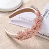 Nova tiara floral multicamadas de couro estilo europeu e americano para mulheres, coroa alta com esponja e strass, acessório de cabelo estilo coreano ultra-fada de cor sólida com tema de floresta