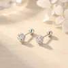Pendientes de Flor de Rosa de Plata Pura 999 con Incrustaciones de Diamantes para Mujer, Lujo Ligero y Sensación de Alta Gama, Clavos para Cartílago de Oreja de Plata Pura, Pendientes Pequeños y Dulces de Rosca