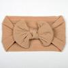 Diadema elástica para bebé de venta caliente europea y americana, diadema de cuidado para bebé anudada, accesorio para el cabello con lazo de banda de nailon marrón para la cabeza