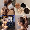 Laços de Cabelo Versáteis Elegantes para Outono e Inverno Estilo Coreano e Japonês Argolas de Toalha Alta Elasticidade Corda para Rabo de Cavalo Acessórios de Cabelo Fabricante de Estojo de Couro para Mulheres