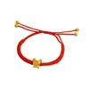 Pulsera de Cuerda Roja del Zodiaco Chino Color Oro Arena de Larga Duración para Mujer, Nuevo Estilo Chino Cuerda Trenzada de Pareja, Accesorios del Año del Dragón para Mejor Amiga