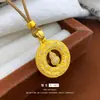 Nuevo Estilo Chino Arena Dorada Oreja de Trigo Giratoria Calabaza Hebilla de Seguridad Colgante de Gama Alta para Mujer Estilo Nacional Colgante de la Fortuna Collar al por Mayor