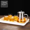 Bule de Vidro com Alça Lateral para Infusão de Chá Doméstico Espessado Resistente a Altas Temperaturas Bule Chaleira Bule para Ferver conjunto Conjunto de Chá Artesanal