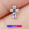 Pendientes de Aleación de Titanio F136 Pequeños Cristales de Azúcar Cruz Interna Clavo para Hueso del Oído Clavo para Labio Joyería para Piercing Corporal de Titanio G23