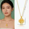 Cadena para Clavícula de Acero de Titanio con Colgante de Trébol de Cuatro Hojas, Cadena Exquisita y Versátil para Mujer, Joyería de Verano