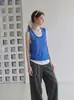 Verão novo nicho único e estiloso design versátil camisola de falso conjunto de duas peças top sem mangas feminino moderno