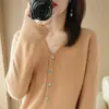 Cárdigan de punto de manga larga para mujer transfronterizo cuello en V otoño e invierno 2026 nuevo top de punto color liso top de invierno