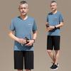Roupas de Verão para Pai de Meia-idade e Idoso Conjunto Esportivo Camiseta Casual Solta de Manga Curta Roupas de Pai Masculino Novo Estilo Verão 2024