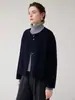 Casaco curto de lã 100% dupla face estilo Chanel para mulheres, outono/inverno 26, casaco abotoado de gola redonda, elegante e que rejuvenesce, casaco de lã