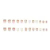 Champagne Brillo Fino Blanco Leche Gradiente Francés Elegante Dulce Parches para Uñas Postizas Parches Desmontables para Uñas 24 Piezas