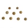 Liga de ouro antiga oca suporte de flor espaçador conta de tampa de conta tampa de conta antigo DIY passo balançar grampo de cabelo acessórios de coroa