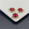 Colgante con borde cubierto de cobre en forma de copo de nieve, flor de seis pétalos de 12 mm, corte inferior puntiagudo, borde cubierto con forma de flor, material para accesorios de joyería DIY