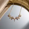 Colar da moda e popular com zircônia incrustada, com toque de alta qualidade, estilo nicho de luxo leve para mulheres, corrente de clavícula versátil e elegante, simples e que não desbota