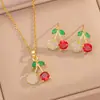 [Conjunto] Colar para Mulheres Venda Quente Transfronteiriça Europeia e Americana Design de Luxo Acessível Colar de Cereja Estilo Nicho Estilo de Ponta