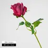 Flor de rosa artificial, tallo único, tallo corto, goma suave, ramo de mano, decoración de boda, pared de flores, accesorio de fotografía, material de flor artificial al por mayor