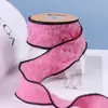 Fita de renda tramada com fio enrugado, laço de fita, acessórios de cabelo, material DIY, flor, embalagem de presente, fita de fio rabo de peixe