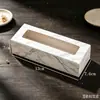 Caixa Doces Biscoitos Confeitaria Ocidental Caixa para Doces Biscoitos Janela Transparente Longa Papel Kraft Caixa de Embalagem para Assar Caixa para Bolo Rolo Caixa de Presente