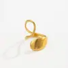 Accesorios de Moda Transfronterizos Europeos y Americanos, Anillo Abierto de Mariposa de Oro de 18 Quilates, Anillo Hueco de Acero Inoxidable de Estrella de Mar para Vacaciones