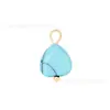Acero Inoxidable Simple Hecho a Mano Piedra Natural con Cuentas Colgante de Corazón de Melocotón Accesorios de Joyería DIY Orejas con Forma de Corazón Material para Collares