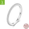 Yinziyun Venta Caliente Anillo de Moissanita Fino Brillante Exquisito Simple Moda Apilable Anillo para Dedo Índice de Plata s925