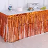 Cortina de Tela de Lluvia Transfronteriza Falda de Mesa 75*275cm Falda de Mesa con Borlas Fiesta Navideña Boda Cumpleaños Diseño de Mesa Cortina de Mesa